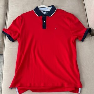Tommy Hilfiger Red Polo with Navy Accents